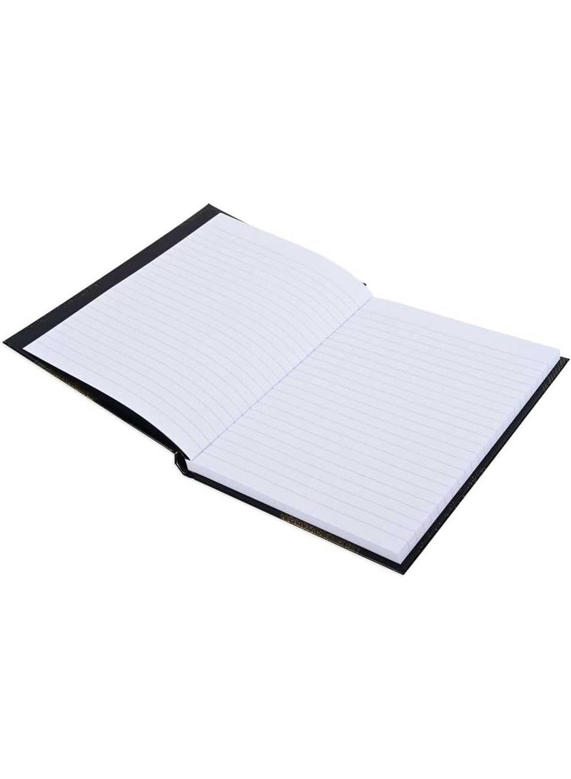 FIS® Notebook Hard Cover, A5 Size(14.8x21cm), 2 Quire, 192 Pages, 96 Sheets, Single Line Ruling, Golden/Black, Packet of 5 Pieces, Design 5-FSNBHCA5GLBKD05 - Image 4